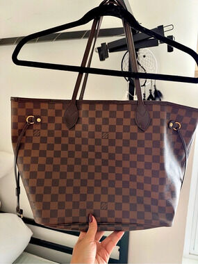 Louis Vuitton Neverfull MM Damier Ebene Tote Brown